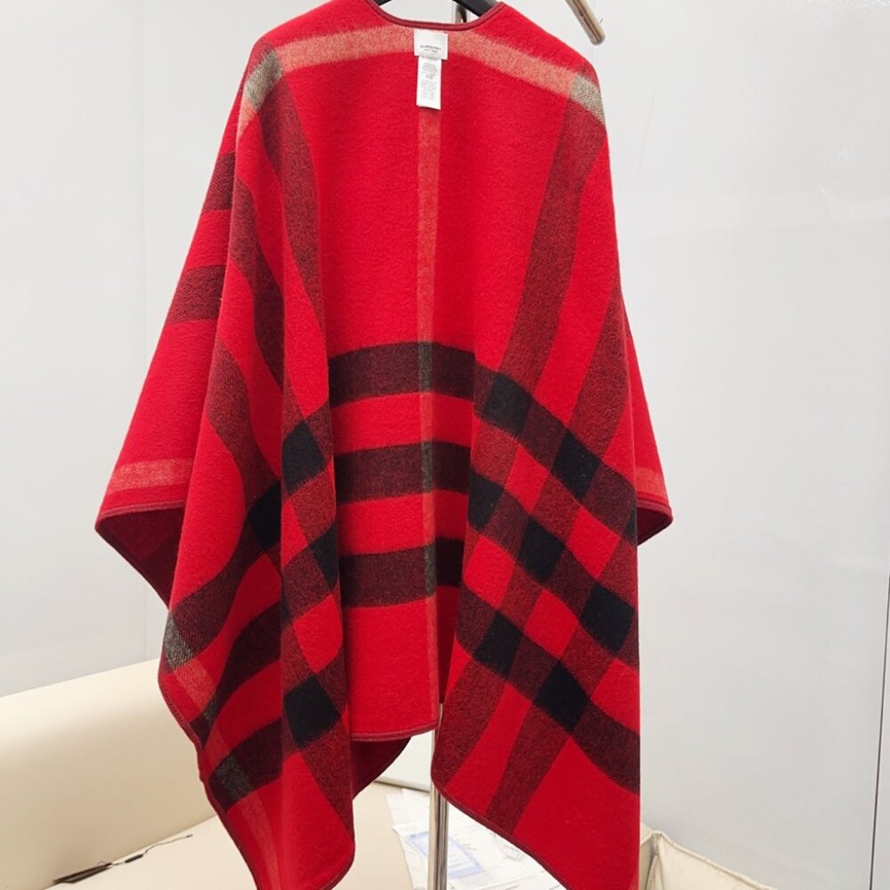 Burberry Reversible Cashmere Poncho Cape & Scarf - Picture 3 of 6